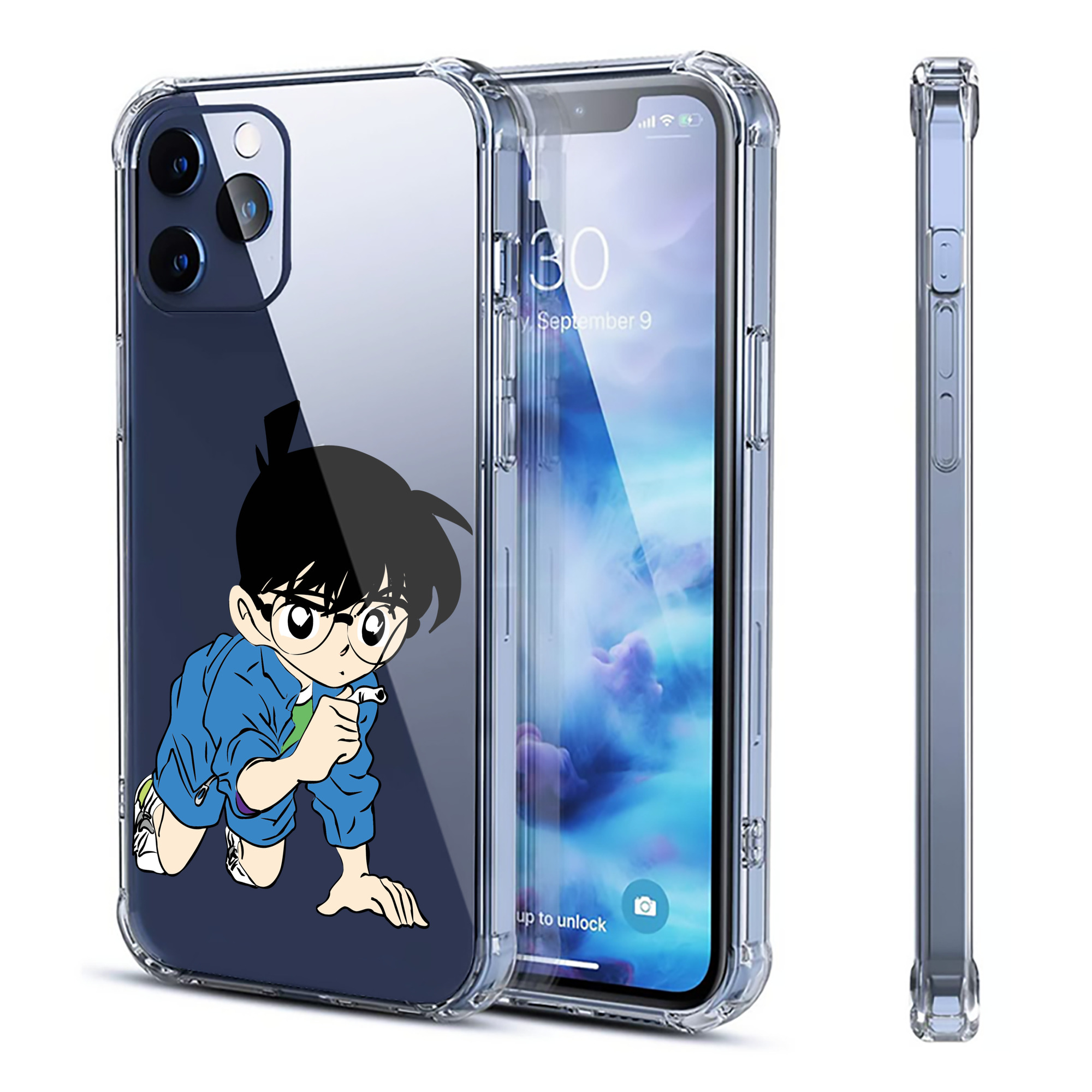 （画像用） 名探偵コナン 江戸川 コナン Detective Conan Conan Edogawa 【iPhone 12シリーズ対応】透明スマホケース（クリアソフトケース）